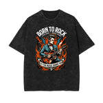 Stone Wash Rock Style Pattern T Shirt