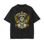 Stone Wash Rock Style Pattern T Shirt