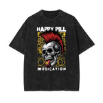 Stone Wash Rock Style Pattern T Shirt