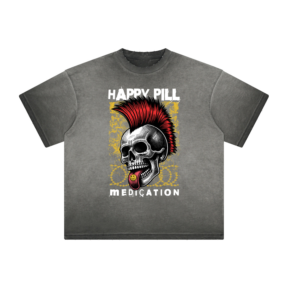 Vintage Frayed Rock Style Pattern Tee