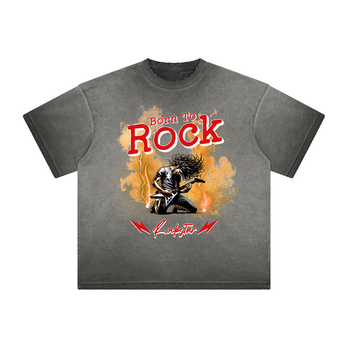 Vintage Frayed Rock Style Pattern Tee