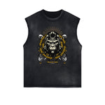 Distressed Sleeveless African Totem Tee