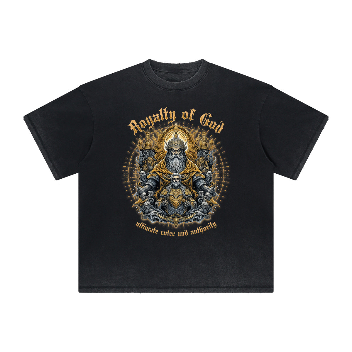 Vintage Frayed Gods & Faith Pattern Tee