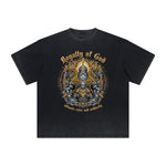 Vintage Frayed Gods & Faith Pattern Tee