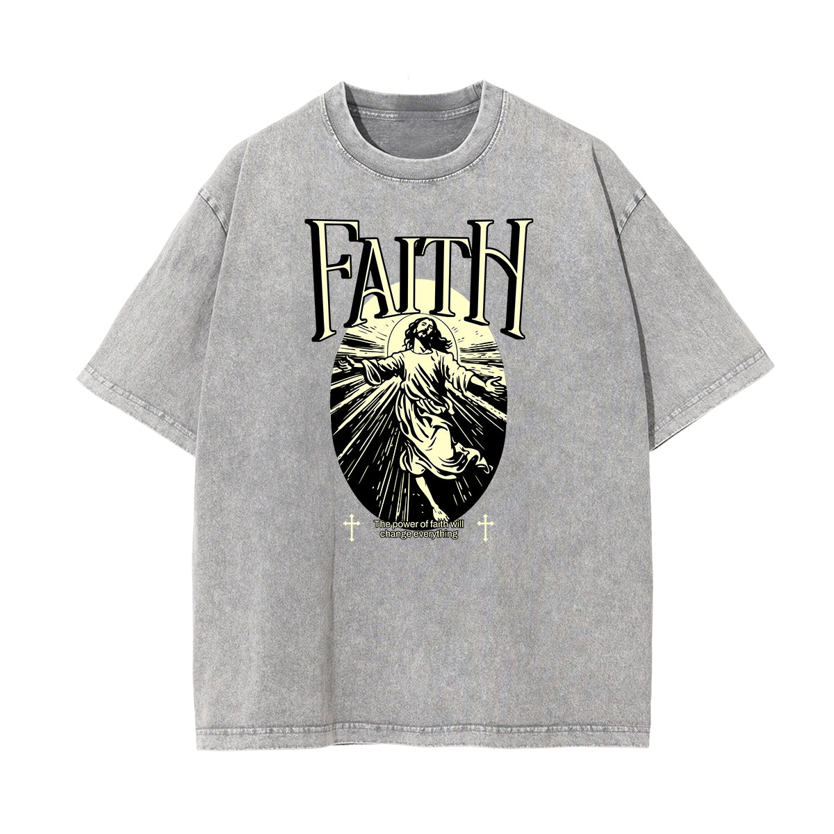 Stone Wash Gods & Faith Graphic Tee