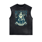 Distressed Sleeveless Gods & Faith Pattern Tee
