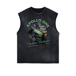 Distressed Sleeveless Gods & Faith Pattern Tee