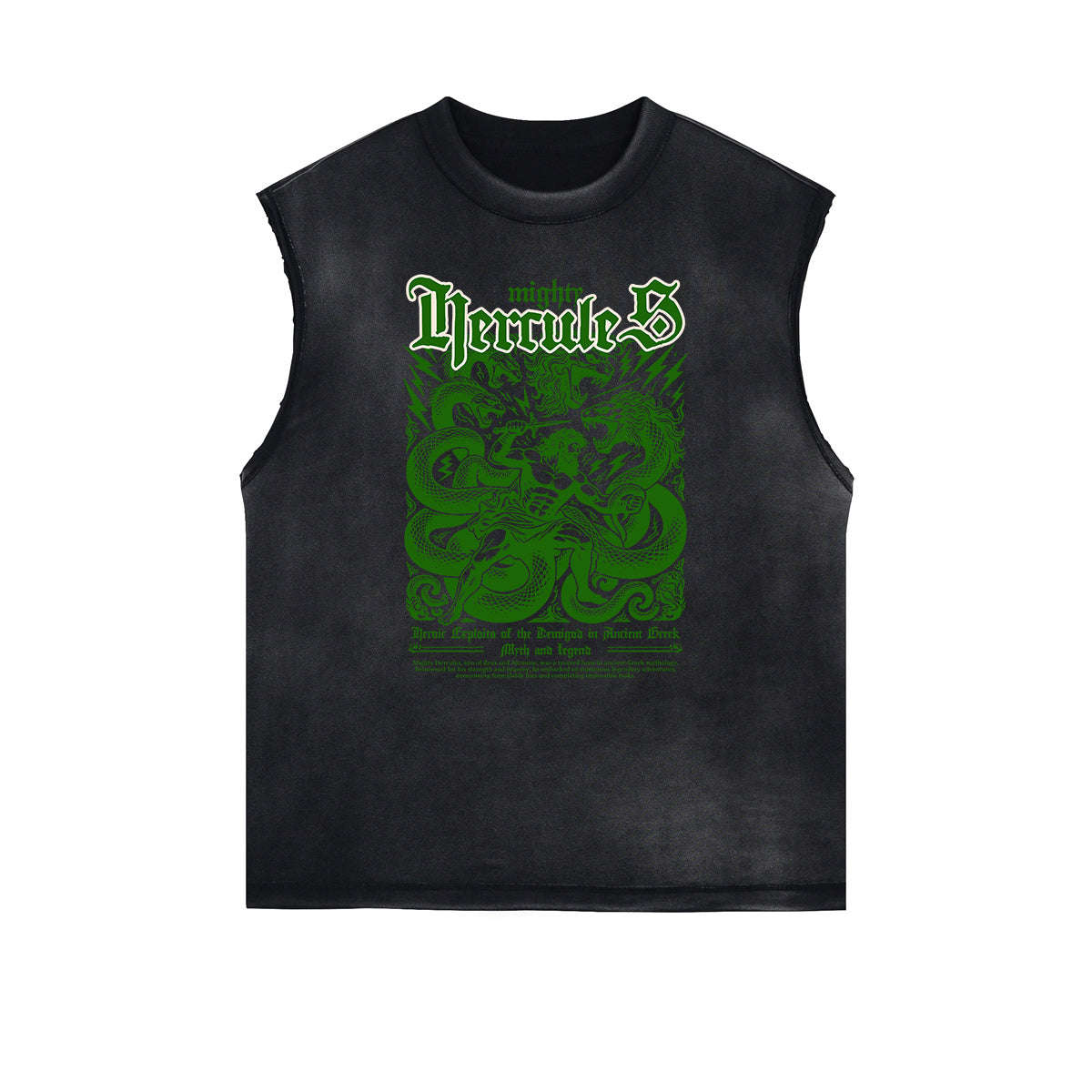 Distressed Sleeveless Gods & Faith Pattern Tee