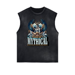 Distressed Sleeveless Gods & Faith Pattern Tee