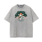 Washed Playful Cartoon Graphic Cotton Tee