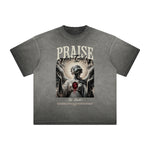 Vintage Frayed Fallen Angel Pattern Tee