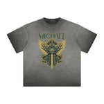 Vintage Frayed Fallen Angel Pattern Tee