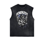 Frayed Edge Fallen Angel Graphic Tank Top