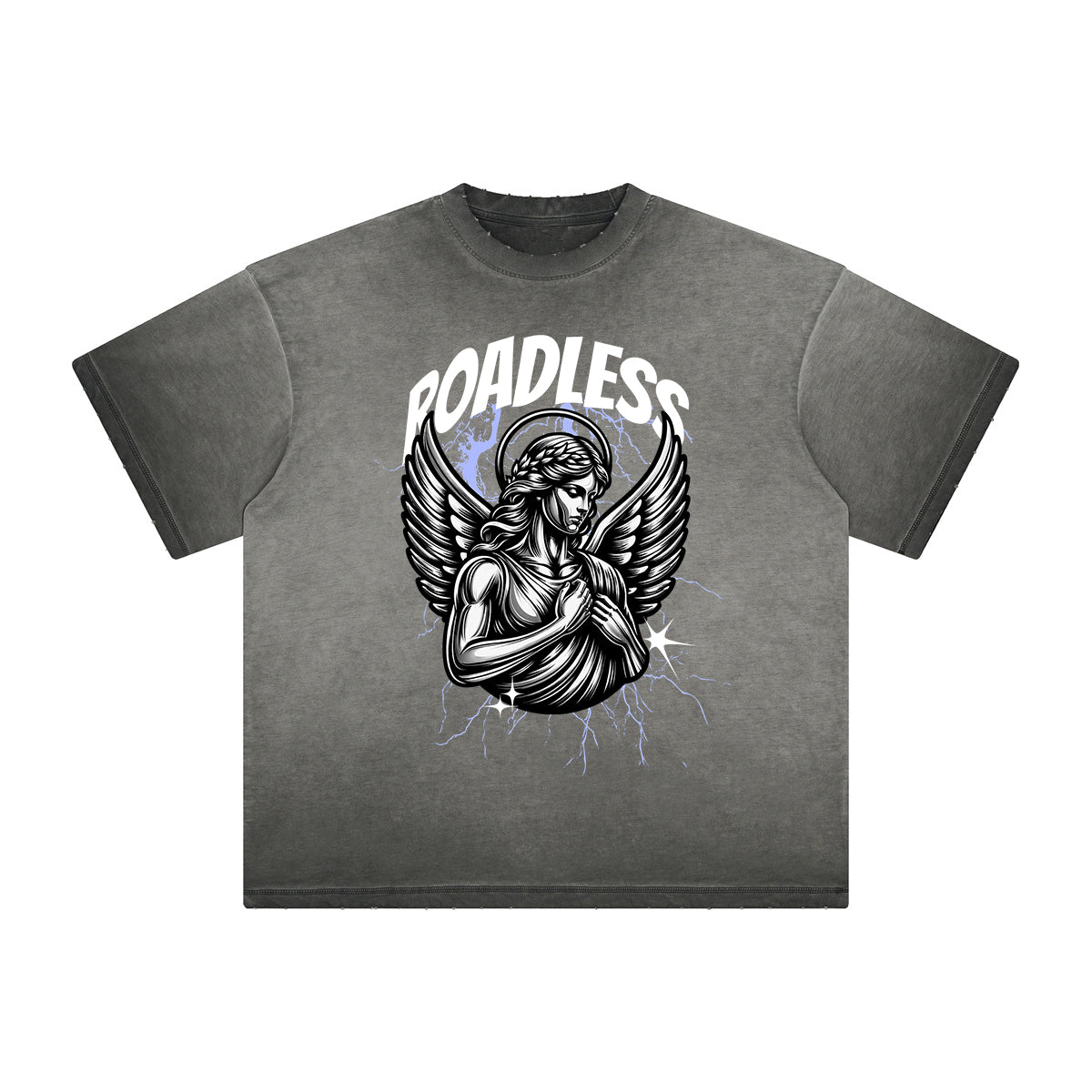 Vintage Frayed Fallen Angel Pattern Tee