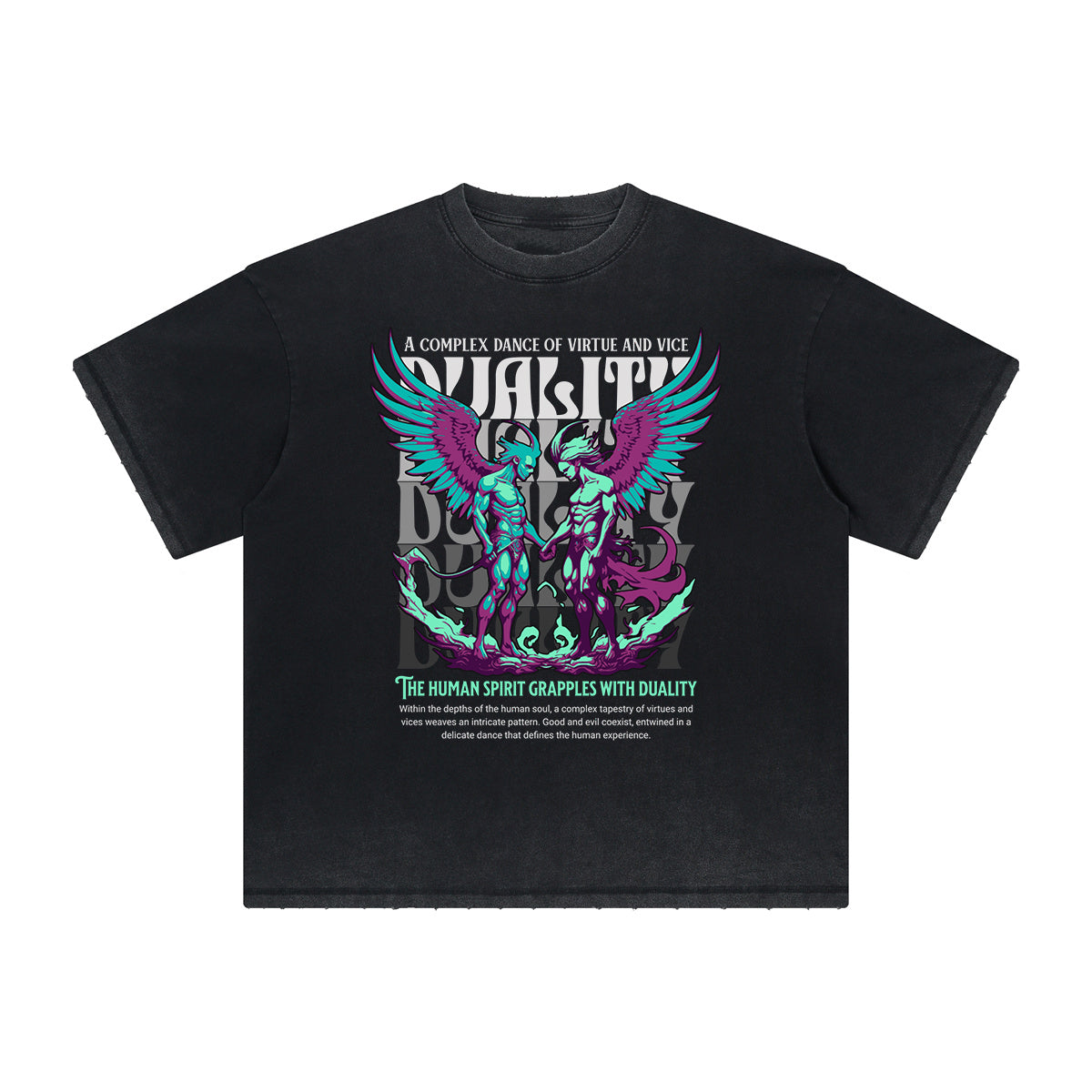 Thick Faded Fallen Angel Graphic T Shirt