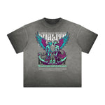 Vintage Frayed Fallen Angel Pattern Tee