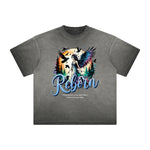 Vintage Frayed Fallen Angel Pattern Tee