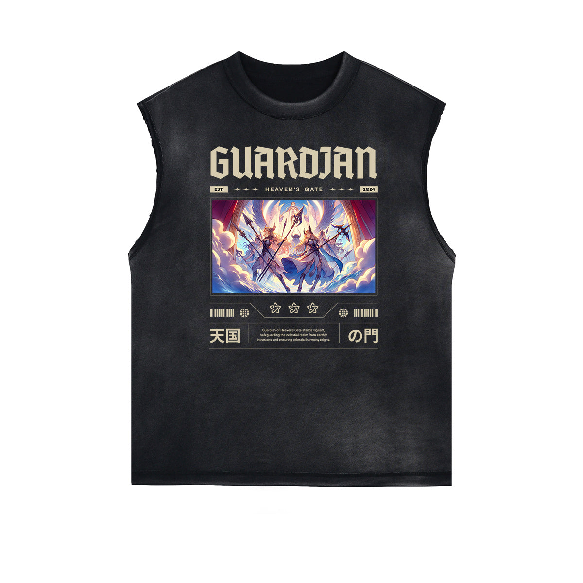 Frayed Edge Fallen Angel Graphic Tank Top