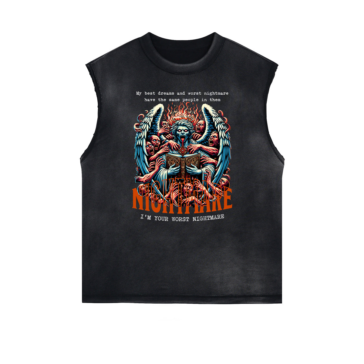 Frayed Edge Fallen Angel Graphic Tank Top