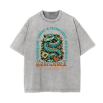 Stone Wash Floral Pattern T Shirt