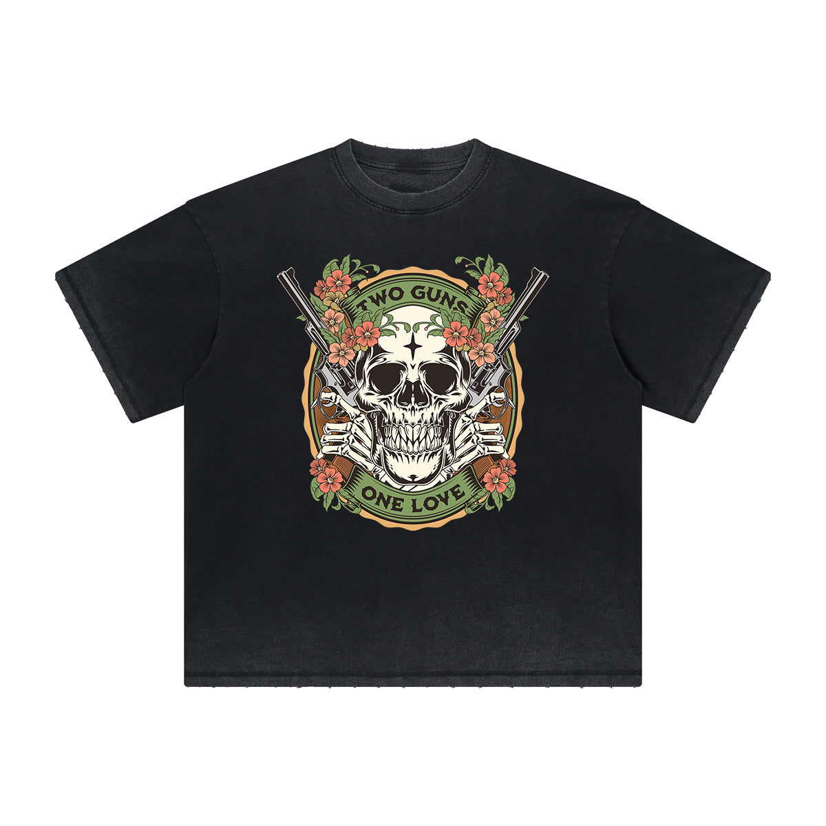 Vintage Frayed Floral Pattern Tee