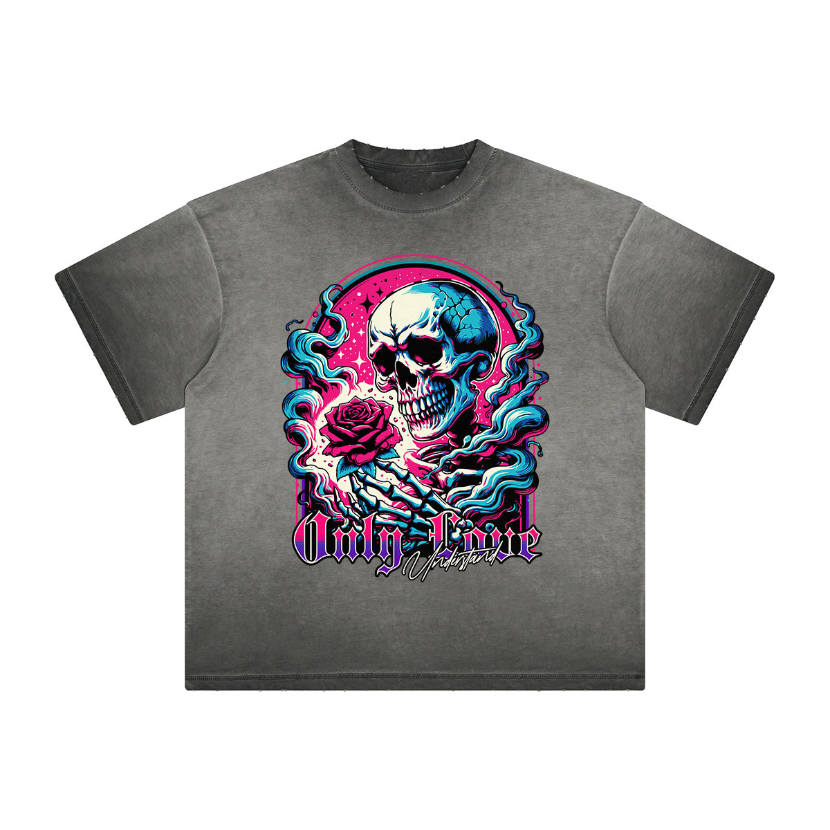 Thick Faded Floral Graphic T Shirt