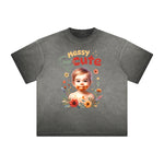 Thick Faded Floral Graphic T Shirt