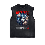 Frayed Edge Floral Graphic Tank Top