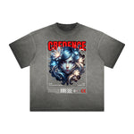 Thick Faded Floral Graphic T Shirt