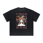 Vintage Frayed Floral Pattern Tee