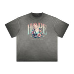 Thick Faded Floral Graphic T Shirt