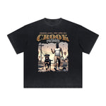 Thick Faded Gangster Style Graphic T Shirt