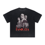 Thick Faded Gangster Style Graphic T Shirt
