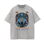 Washed Gangster Style Graphic Cotton Tee