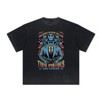 Thick Faded Gangster Style Graphic T Shirt