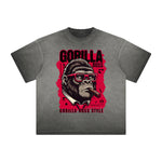 Vintage Frayed Gangster Style Pattern Tee