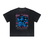 Thick Faded Gangster Style Graphic T Shirt