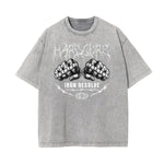 Washed Gangster Style Graphic Cotton Tee