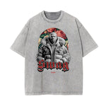 Washed Gangster Style Graphic Cotton Tee