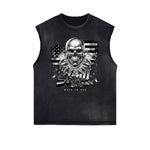 Frayed Edge Gangster Style Graphic Tank Top