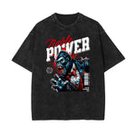 Stone Wash Gangster Style Pattern T Shirt