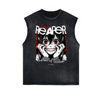 Frayed Edge Gangster Style Graphic Tank Top