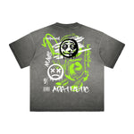Vintage Frayed Graffiti Pattern Tee