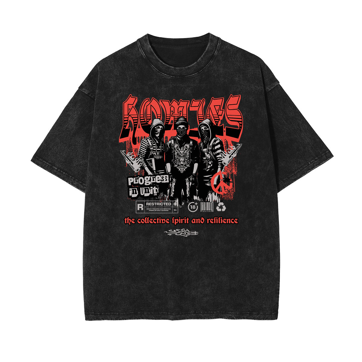 Washed Graffiti Graphic Cotton Tee