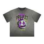 Vintage Frayed Graffiti Pattern Tee