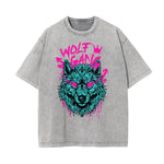 Stone Wash Graffiti Pattern T Shirt