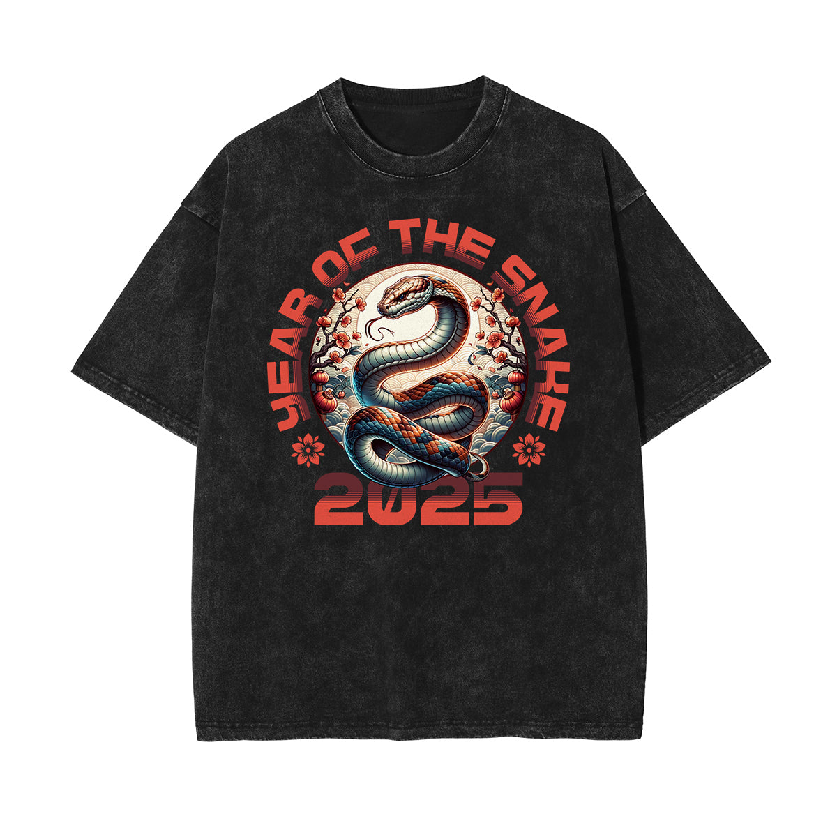 Washed Chinese Zodiac Graphic Cotton Tee