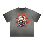 Vintage Frayed Chinese Zodiac Pattern Tee