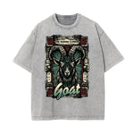 Stone Wash Chinese Zodiac Pattern T Shirt