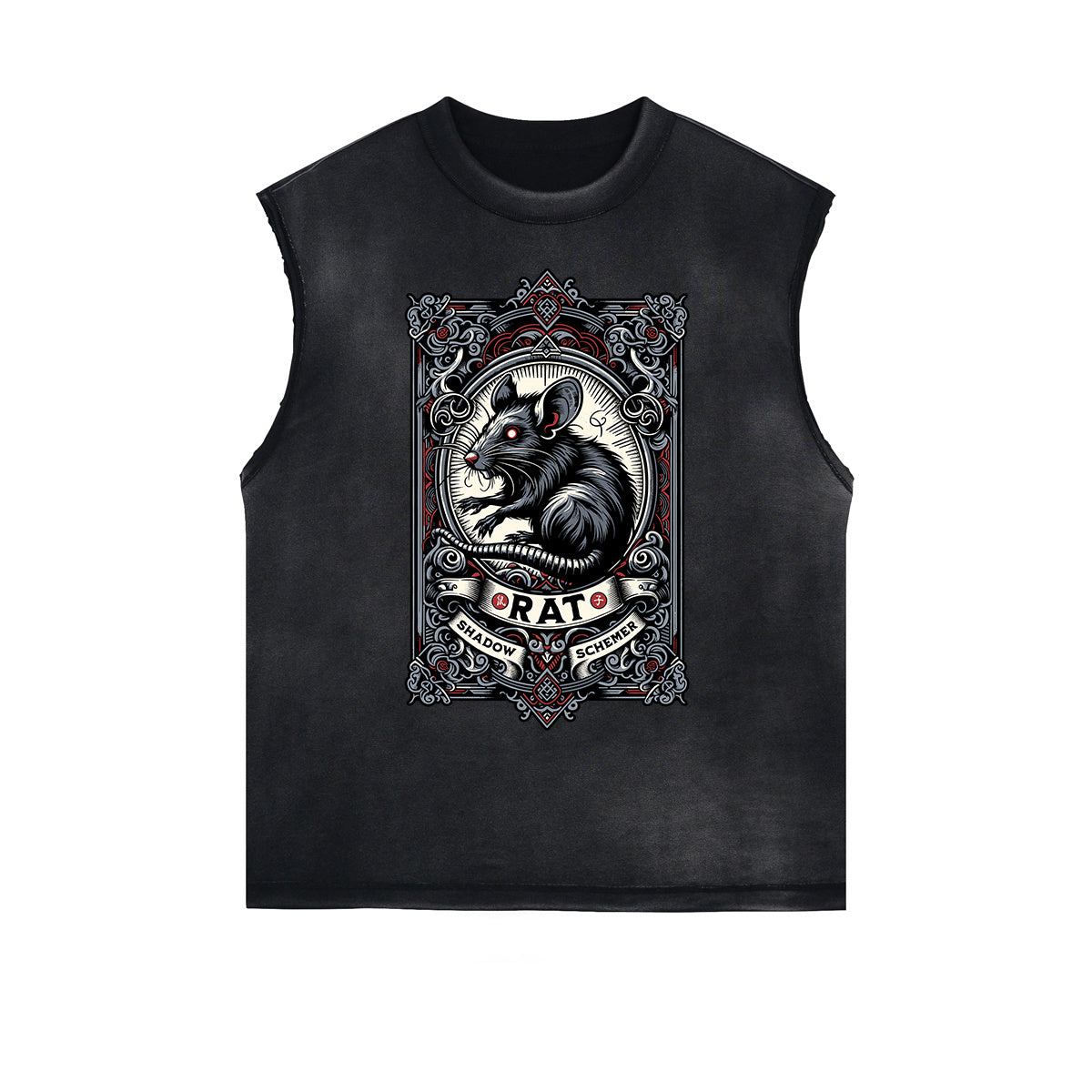 Frayed Edge Chinese Zodiac Graphic Tank Top